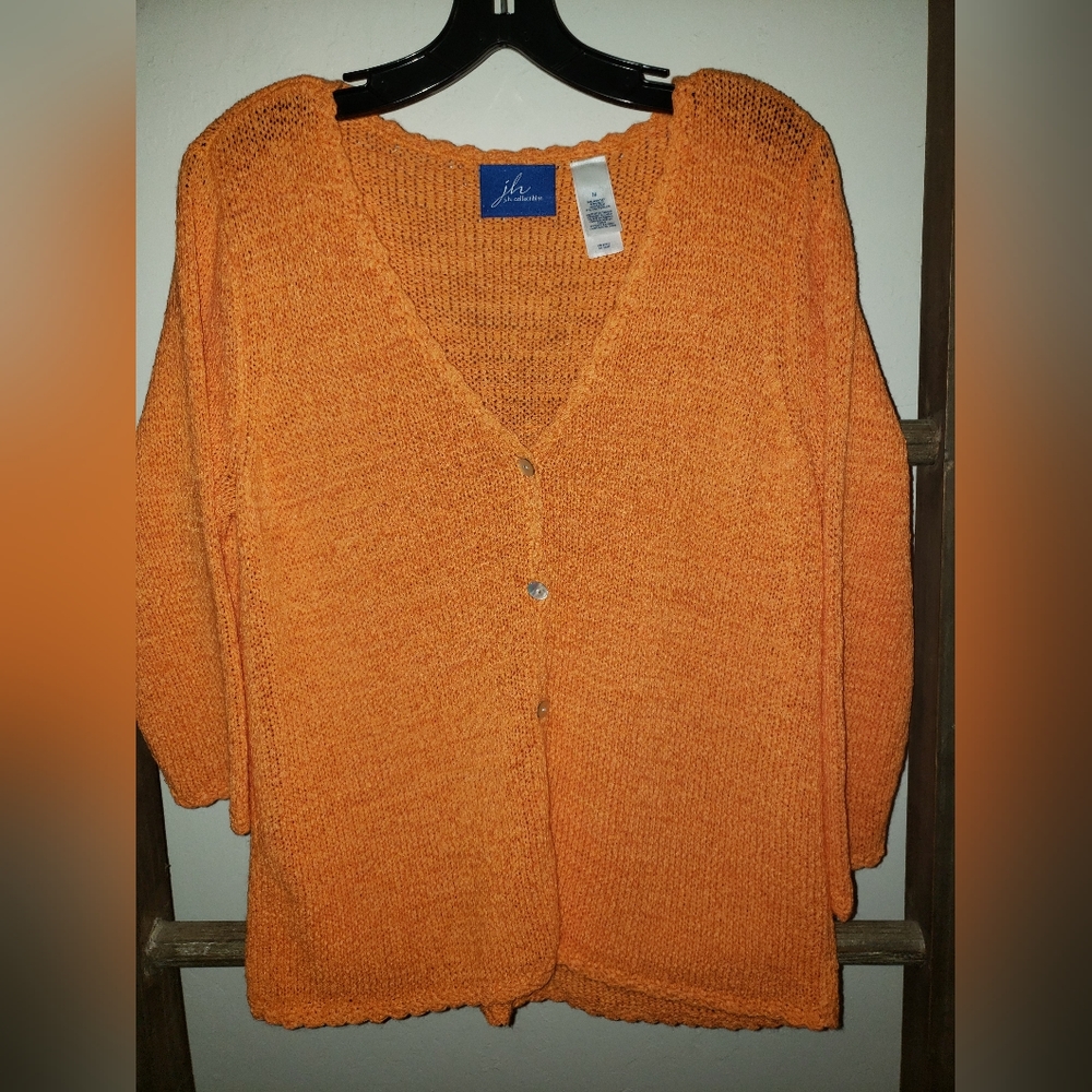 J. H. Collectibles Orange  Knitted Cardigan